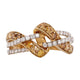 0.64ct Orange Diamonds Rings with 0.44ct diamonds set in 14K yellow gold