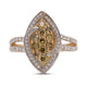 0.47Tct Yellow Diamond Ring With 0.34Tct White Diamonds In 14K Yellow Gold