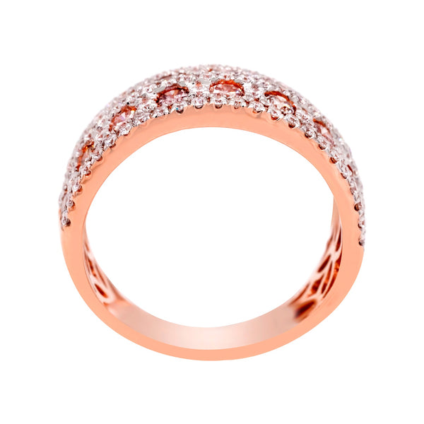 1.06Tct Pink Diamond Ring With 0.61Tct Diamonds In 14K Rose Gold Band