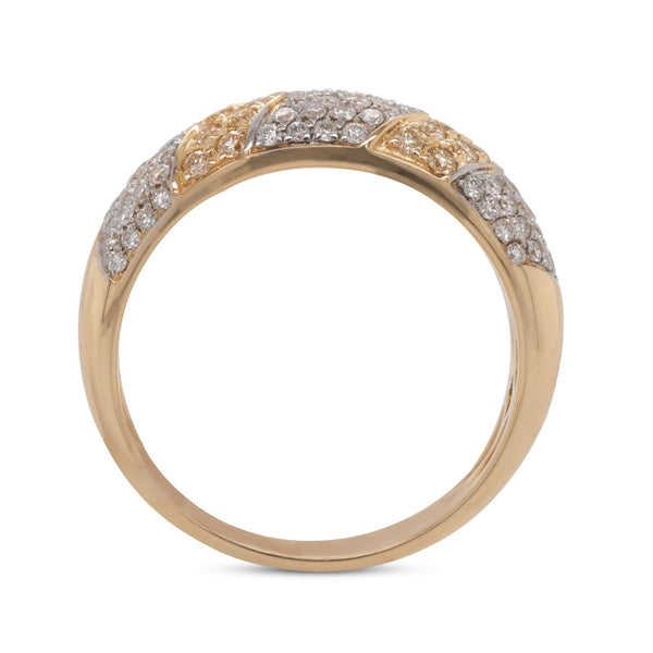 0.23Ct Orange Diamond Ring With 0.47Tct White Diamonds In 14K Yellow Gold