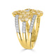 1.66Tct Yellow Diamond Ring With 0.30Tct Diamonds In 14K Two Tone Gold