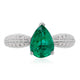 1.30ct Emerald ring with 0.33ct diamonds set in 14K white gold