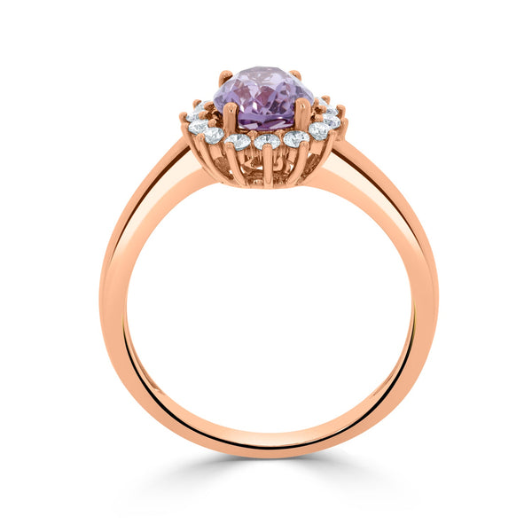 1.39ct Sapphire Rings with 0.24tct diamonds set in 14KT rose gold