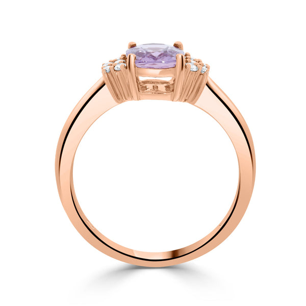 1.22ct Sapphire Rings with 0.10tct diamonds set in 14KT rose gold