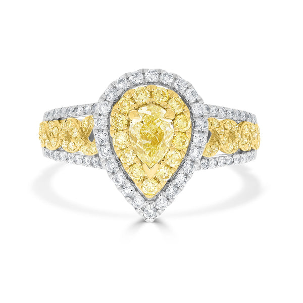 0.33ct Pink Diamond Ring with 0.7tct Diamonds set in 14K Two Tone Gold