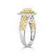 0.52tct Yellow Diamond Ring with 0.81tct Diamonds set in 14K Two Tone gold