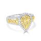 0.52tct Yellow Diamond Ring with 0.81tct Diamonds set in 14K Two Tone gold