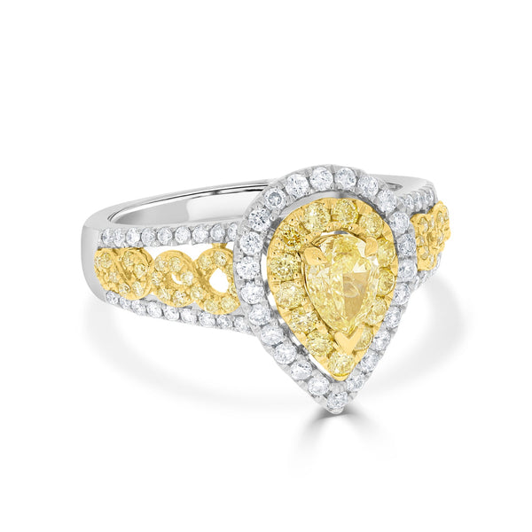 0.33ct Pink Diamond Ring with 0.7tct Diamonds set in 14K Two Tone Gold