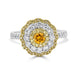 0.24ct Orange Diamond ring with 0.88tct diamond accents set in 14K two tone gold