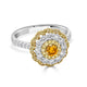 0.24ct Orange Diamond ring with 0.88tct diamond accents set in 14K two tone gold