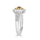 0.28ct Orange Diamond ring with 0.60tct diamonds accents set in 14K two tone gold