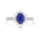 1.66ct Sapphire Ring with 0.43tct Diamonds set in 14K White Gold