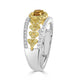 0.28ct Orange Diamond ring with 0.67tct diamond accents set in 14K two tone gold