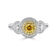 0.28ct Orange Diamond ring with 0.44tct diamond accents set in 14K two tone gold
