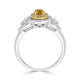 0.28ct Orange Diamond ring with 0.44tct diamond accents set in 14K two tone gold