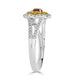 0.28ct Orange Diamond ring with 0.61tct diamonds accents set in 14K two tone gold