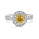 0.32ct Orange Diamond ring with 0.39tct diamond accents set in 14K two tone gold