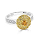 0.31ct Orange Diamond ring with 0.41tct diamond accents with 14K two tone gold