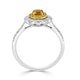 0.33ct Orange Diamond ring with 0.67tct diamond accents set in 14K two tone gold