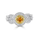 0.30ct Orange Diamond ring with 0.53tct diamond accents set in 14K two tone gold