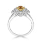 0.20ct Orange Diamond ring with 0.67tct diamond accents set in 14K two tone gold