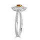 0.24ct Orange Diamond ring with 0.68tct diamond accents set in 14K two tone gold