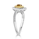 0.27ct Orange Diamond ring with 0.29tct diamond accents set in 14K two tone gold