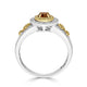 0.29ct Orange Diamond ring with 0.44tct diamond accents set in 14K two tone gold