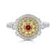 0.22ct Orange Diamond ring with 0.80tct diamond accents set in 14K two tone gold