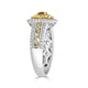 0.26ct Orange Diamond ring with 0.37tct diamond accents set in 14K two tone gold