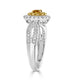 0.21ct Orange Diamond ring with 0.46tct diamond accents set in 14K two tone gold