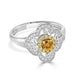0.24ct Orange Diamond ring with 0.30tct diamond accents set in 14K two tone gold