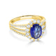1.87ct Sapphire Ring with 0.76tct Diamonds set in 14K Yellow Gold
