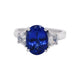Oval 4.14Ct Tanzanite Ring With 0.71Tct Diamond Accents In 18Kt White Gold