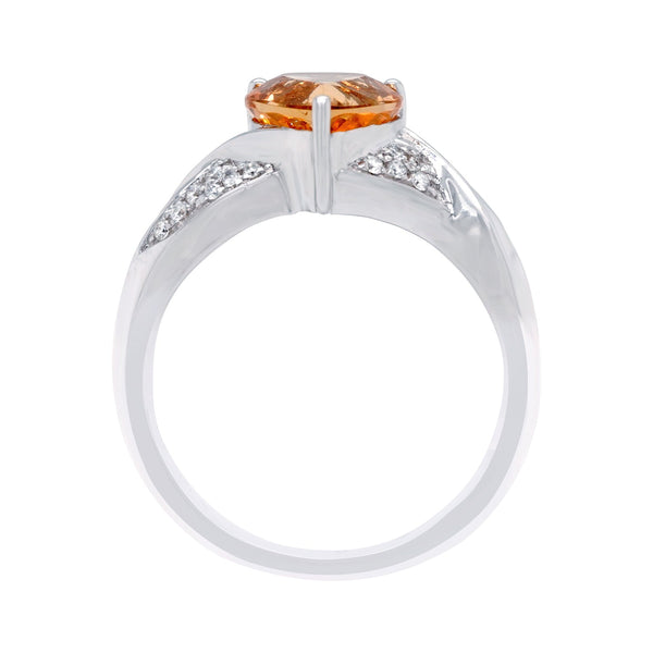 2.70ct Imperial Topaz Rings with 0.09ct diamonds set in 14K white gold