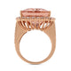14K Rose Gold And 25.38Ct Morganite With 1.76Tct Diamond Halo Ring