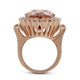 18.70Ct Morganite Ring With 1Tct Diamonds Halo In 14K Two Tone Gold