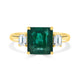 3.51ct Emerald Ring With 0.38tct Diamonds Set In 18kt Yellow Gold