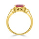 1.9 Rubellite Rings with 0.15tct Diamond set in 14K Yellow Gold