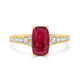 1.67ct Rubellite ring with 0.29tct diamonds set in 14kt yellow gold