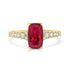 1.67ct Rubelite ring with 0.29tct diamonds set in 14kt yellow gold