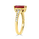 1.67ct Rubellite ring with 0.29tct diamonds set in 14kt yellow gold