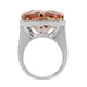 24.15Ct Morganite Ring With 0.87Tct Diamond Halo In 14K White Gold