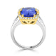 5.76ct Tanzanite Ring with 0.47tct Diamonds set in 14K Two Tone Gold