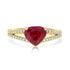 1.77ct Rubelite ring with 0.23tct diamonds set in 14kt yellow gold