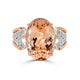 7.54ct Morganite ring with 0.11tct diamonds set in 14K two tone gold