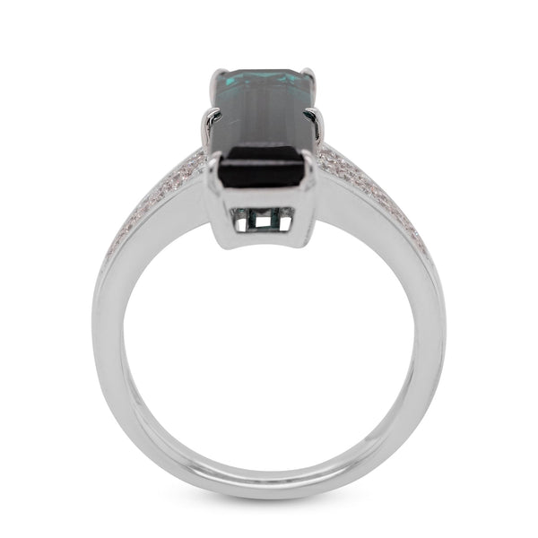 4.65ct Tourmaline ring with 0.29ct diamonds set in 14K white gold