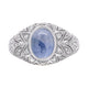 2.82 Sapphire ring with 0.34ct diamonds set in 14K white gold