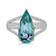 4.04Ct Aquamarine Ring With 0.27Tct Diamonds In 14K Two Tone Gold