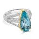 4.04Ct Aquamarine Ring With 0.27Tct Diamonds In 14K Two Tone Gold